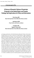 Cover page: A Survey of Domestic Violence Perpetrator Programs in the United States and Canada: Findings and Implications for Policy and Intervention