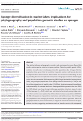 Cover page: Sponge diversification in marine lakes: Implications for phylogeography and population genomic studies on sponges