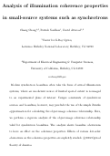Cover page: Analysis of illumination coherence properties in small-source systems such as synchrotrons