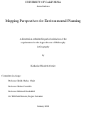 Cover page: Mapping Perspectives for Environmental Planning