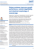 Cover page: Dietary protease improves growth performance, nutrient digestibility, and intestinal morphology of weaned pigs.
