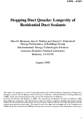 Cover page: Stopping duct quacks: Longevity of residential duct sealants