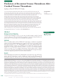 Cover page: Predictors of Recurrent Venous Thrombosis After Cerebral Venous Thrombosis: Analysis of the ACTION-CVT Study.