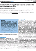 Cover page: Acrodermatitis enteropathica: the need for sustained high dose zinc supplementation