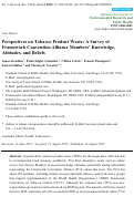 Cover page: Perspectives on Tobacco Product Waste: A Survey of Framework Convention Alliance Members’ Knowledge, Attitudes, and Beliefs