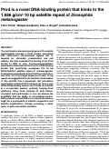 Cover page: Prod is a novel DNA-binding protein that binds to the 1.686 g/cm<sup>3</sup> 10 bp satellite repeat of <em>Drosophilia melanogaster </em>