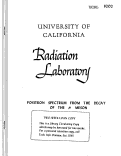 Cover page: POSITRON SPECTRUM FROM THE DECAY OF THE u MESON