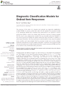 Cover page: Diagnostic Classification Models for Ordinal Item Responses