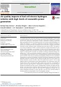 Cover page: Air quality impacts of fuel cell electric hydrogen vehicles with high levels of renewable power generation