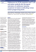 Cover page: Differences in TCR repertoire and T cell activation underlie the divergent outcomes of antitumor immune responses in tumor-eradicating versus tumor-progressing hosts.