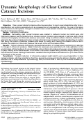 Cover page: Dynamic morphology of clear corneal cataract incisions
