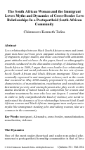 Cover page: The South African Woman and the Immigrant Lover: Myths and Dynamics of Cross-Border Love Relationships in a Post-Apartheid South African Community