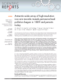 Cover page: Antarctic-wide array of high-resolution ice core records reveals pervasive lead pollution began in 1889 and persists today.