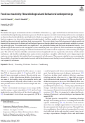 Cover page: Food cue reactivity: Neurobiological and behavioral underpinnings