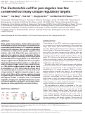 Cover page: The Escherichia coli Fur pan-regulon has few conserved but many unique regulatory targets