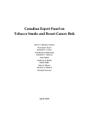 Cover page of Canadian Expert Panel on Tobacco Smoke and Breast Cancer Risk