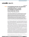 Cover page: Investigating PLGA microparticle swelling behavior reveals an interplay of expansive intermolecular forces.