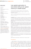 Cover page: Less spatial exploration is associated with poorer spatial memory in midlife adults