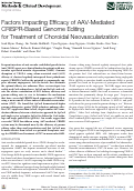 Cover page: Factors Impacting Efficacy of AAV-Mediated CRISPR-Based Genome Editing for Treatment of Choroidal Neovascularization