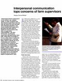 Cover page: Interpersonal communication tops concerns of farm supervisors