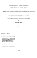 Cover page: Speaking bodies : body bilinguality and code-switching in Latina/o performance