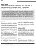 Cover page: Cirmtuzumab inhibits Wnt5a-induced Rac1 activation in chronic lymphocytic leukemia treated with ibrutinib