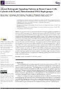 Cover page: Altered Retrograde Signaling Patterns in Breast Cancer Cells Cybrids with H and J Mitochondrial DNA Haplogroups