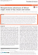 Cover page: Mosquito-borne arboviruses of African origin: review of key viruses and vectors