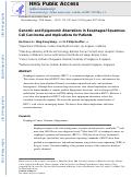 Cover page: Genomic and Epigenomic Aberrations in Esophageal Squamous Cell Carcinoma and Implications for Patients