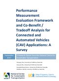 Cover page: Performance Measurement Evaluation Framework and Co-Benefit/Tradeoff Analysis for Connected and Automated Vehicles (CAV) Applications: A Survey