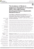 Cover page: The Incidence of Stroke in Indigenous Populations of Countries With a Very High Human Development Index: A Systematic Review Protocol.