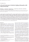 Cover page: A Novel, Noninvasive, Predictive Epilepsy Biomarker with Clinical Potential