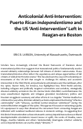 Cover page: Anticolonial Anti-Intervention: Puerto Rican Independentismo and the US ‘Anti-Intervention’ Left in Reagan-era Boston