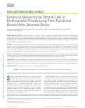 Cover page: Enhanced Mesenchymal Stromal Cells or Erythropoietin Provide Long-Term Functional Benefit After Neonatal Stroke.