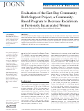 Cover page: Evaluation of the East Bay Community Birth Support Project, a Community‐Based Program to Decrease Recidivism in Previously Incarcerated Women