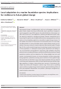 Cover page: Local adaptation in a marine foundation species: Implications for resilience to future global change