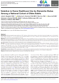 Cover page: Variation in Home Healthcare Use by Dementia Status Among a National Cohort of Older Adults.