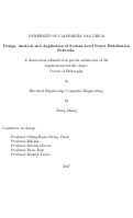 Cover page: Design, Analysis and Application of System-Level Power Distribution Networks