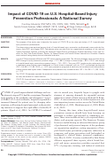 Cover page: Impact of COVID-19 on U.S. Hospital-Based Injury Prevention Professionals: A National Survey