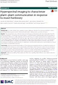 Cover page: Hyperspectral imaging to characterize plant–plant communication in response to insect herbivory