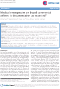 Cover page: Medical emergencies on board commercial airlines: is documentation as expected?