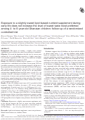 Cover page: Exposure to a slightly sweet lipid-based nutrient supplement during early life does not increase the level of sweet taste most preferred among 4- to 6-year-old Ghanaian children: follow-up of a randomized controlled trial