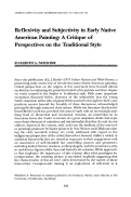 Cover page: Reflexivity and Subjectivity in Early Native American Painting: A Critique of Perspectives on the Traditional Style