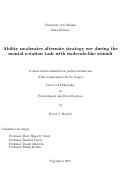 Cover page: Ability moderates alternate strategy use during the mental rotation task with molecule-like stimuli