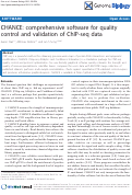 Cover page: CHANCE: comprehensive software for quality control and
validation of ChIP-seq data