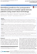 Cover page: Identifying predictors for postoperative clinical outcome in lumbar spinal stenosis patients using smart-shoe technology