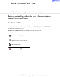 Cover page: Between stability and crisis: everyday uncertainty in the European Union