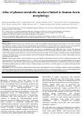 Cover page: Atlas of plasma metabolic markers linked to human brain morphology