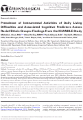 Cover page: Prevalence of Instrumental Activities of Daily Living Difficulties and Associated Cognitive Predictors Across Racial/Ethnic Groups: Findings From the KHANDLE Study