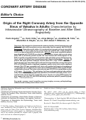 Cover page: Origin of the right coronary artery from the opposite sinus of Valsalva in adults: characterization by intravascular ultrasonography at baseline and after stent angioplasty.